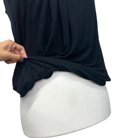 Twentyone Black Sleeveless Top Beaded Neckline Bohemian Boho,100% Rayon Sz Large - Picture 3 of 7